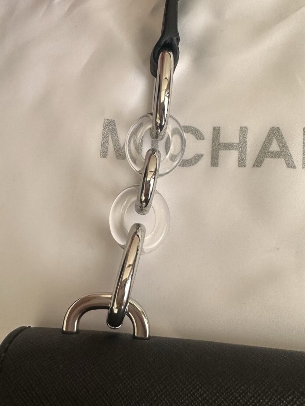 NWT Michael Kors Cynthia Shoulder Bag Black Flap Leather Extra Strap $248 Classi - Picture 5 of 10